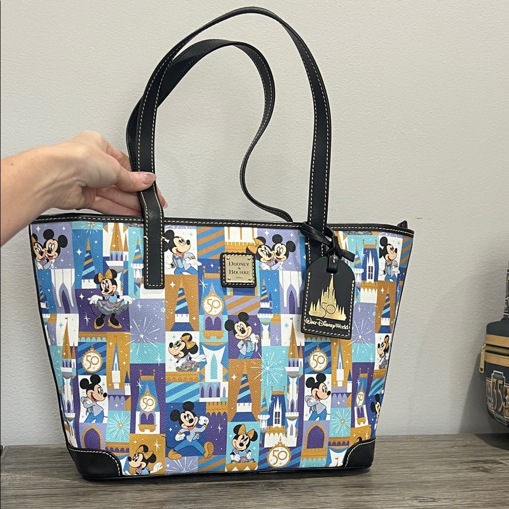 Dooney & Bourke Blue and Gold Mickey Mouse Tote